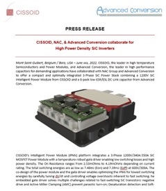 CISSOID, NAC, & Advanced Conversion collaborate for High Power Density SiC Inverters