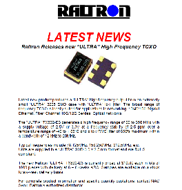 Raltron Releases new “ULTRA” High Frequency TCXO