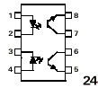 Isocom DIP-8, 10 mm leads transistor optocoupler